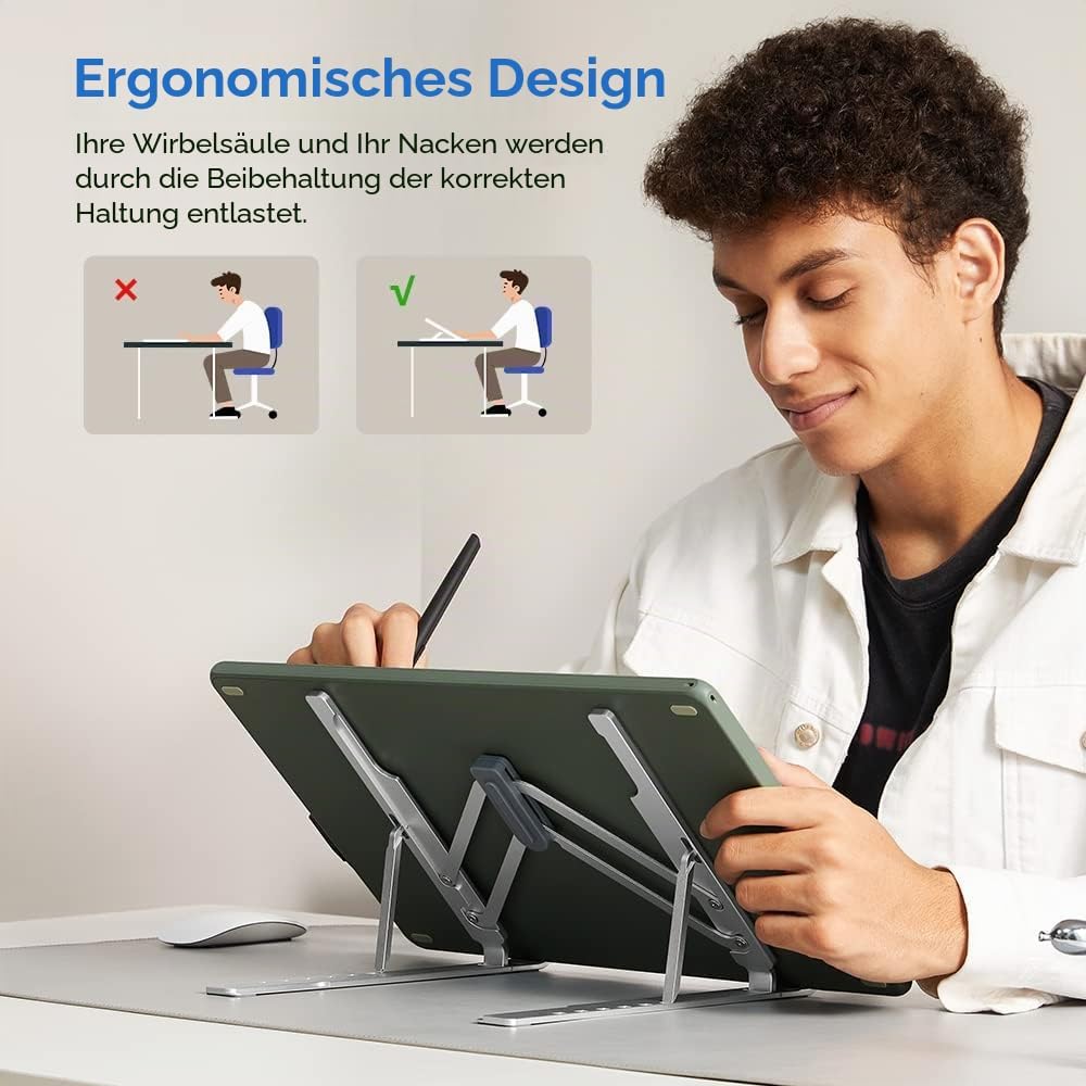 XPPen Ständer für den Schreibtisch, Portable Stütze, Halterung mit 6 verstellbaren Winkeln, ergonomi