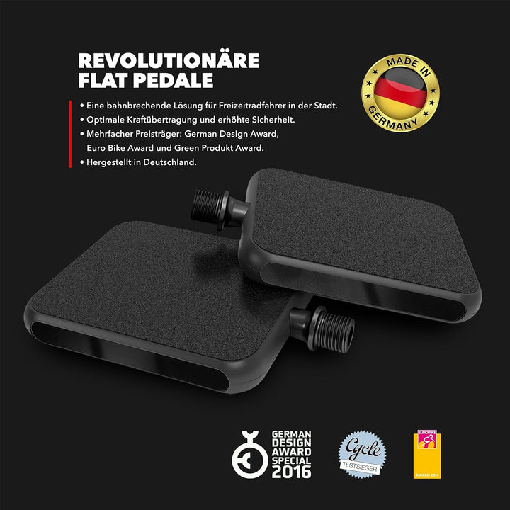 Reflex Urban Pedal + 2 Ersatz Griptape Pads - das ultimative City- und Tourenpedal für alle Schuhart