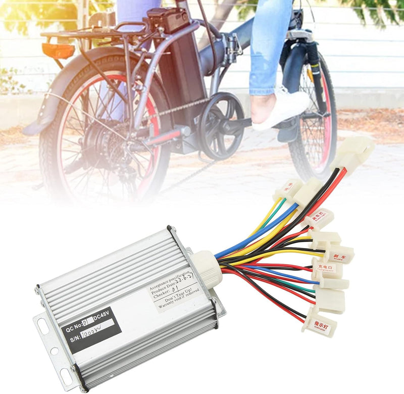 Alomejor Elektroroller 48V 1000W Controller mit Kabelbaum, Bürstenmotor-Steuerbox für EBike