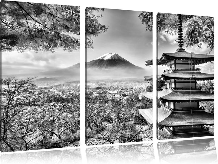Pixxprint Japanischer Tempel im Herbst als Leinwandbild/Grösse: 3 Teilig (120x80) cm/Wandbild/Kunstd