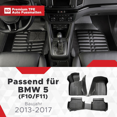 fussmattenprofi.com Auto Fussmatten Kompatibel mit BMW 5 (F10/F11) Facelift Baujahr 2013-2017 I 100%