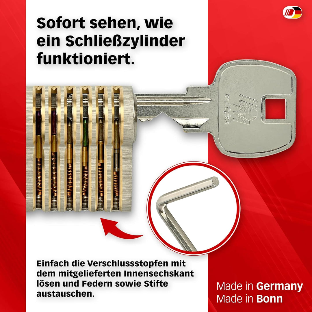 MULTIPICK 2-in-1 Trainingzylinder Set - [inkl. 50-tlg. Pinning-Kit] Lockpicking - Lock Picking Tool
