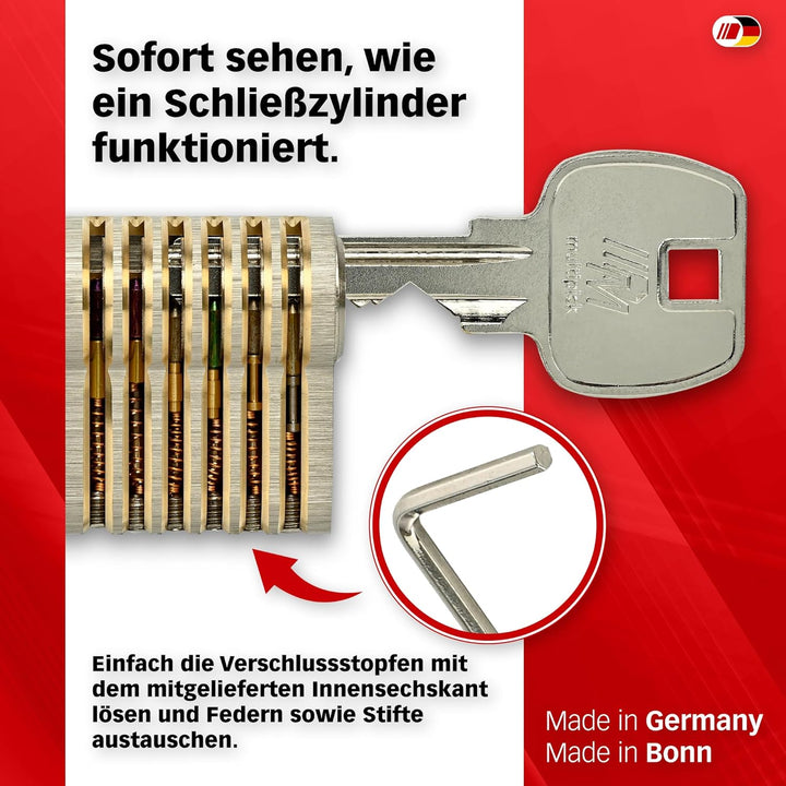 MULTIPICK 2-in-1 Trainingzylinder Set - [inkl. 50-tlg. Pinning-Kit] Lockpicking - Lock Picking Tool
