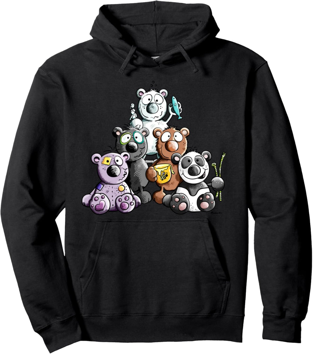 Bunte Bären Familie I Braunbär, Eisbär, Panda Teddy Fun Pullover Hoodie