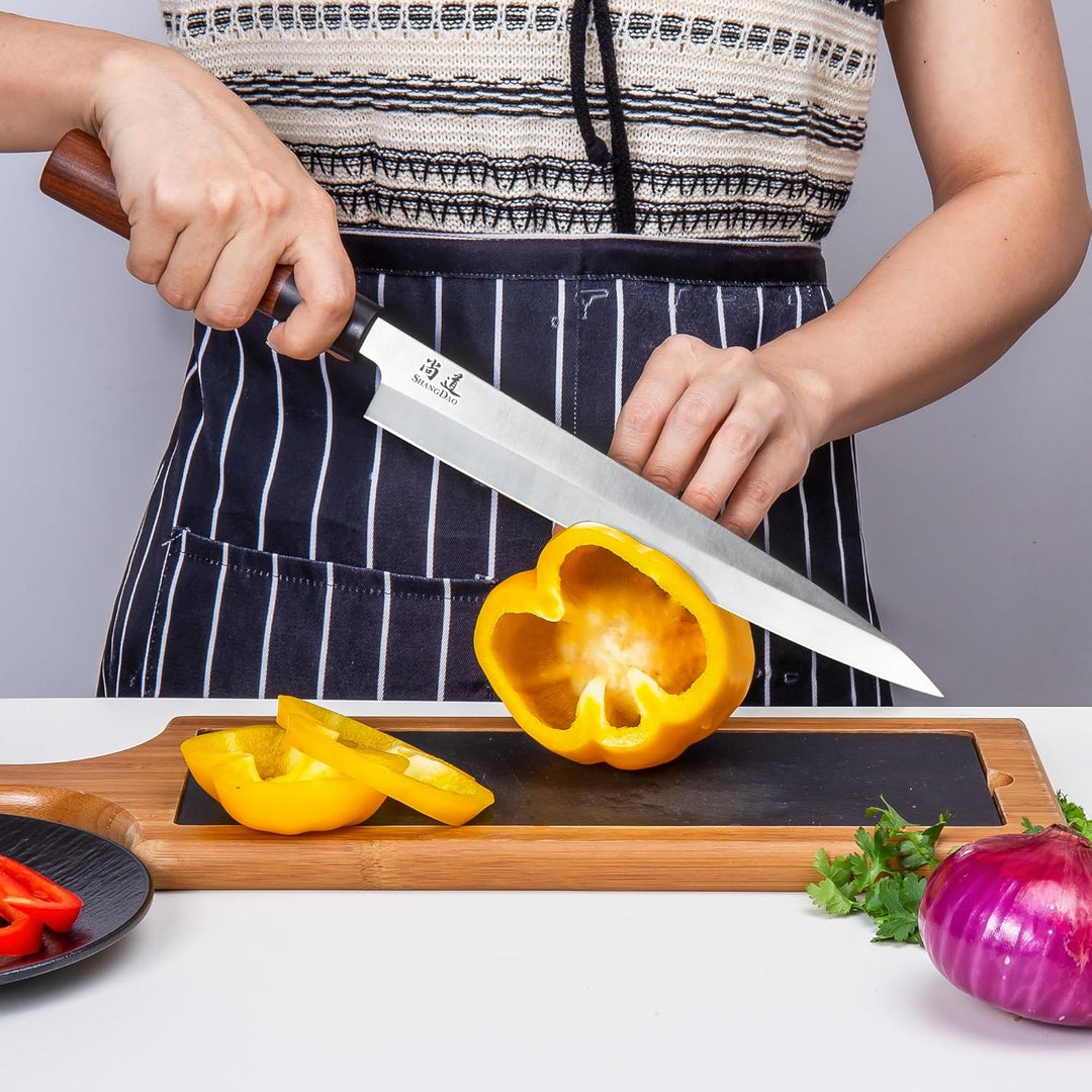 SHANGDAO Sashimi-Sushi-Messer 25 cm, japanisches Yanagiba-Messer zum Schneiden von Fischfiletierunge