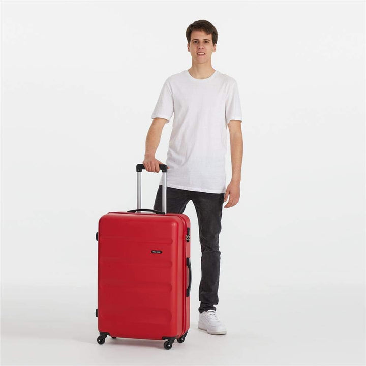 Roll Road Flex Grosser Koffer Rot 51x74x28 cms Hartschalen ABS Kombinationsschloss 91L 3,8Kgs 4 Räde