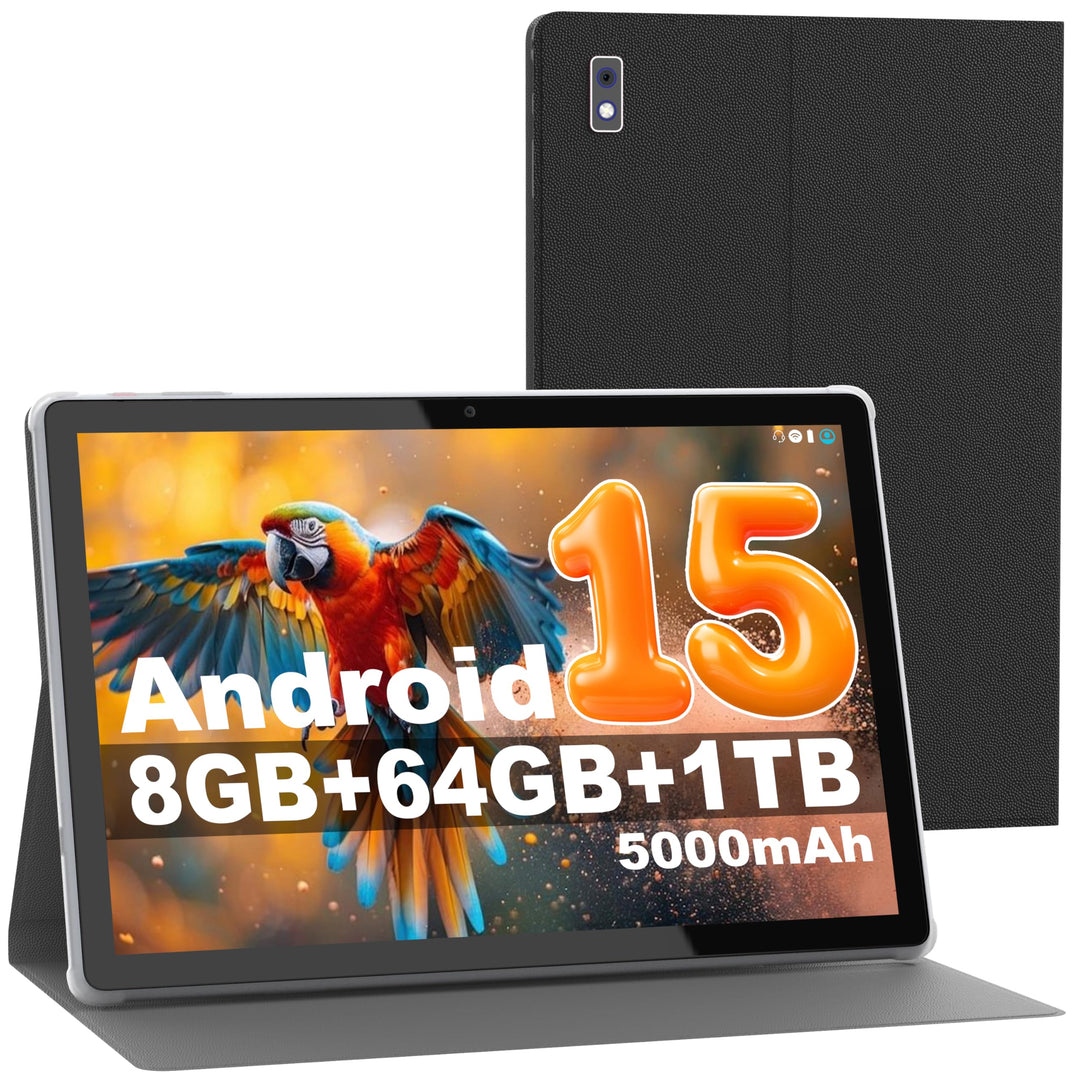 Tablet 10 Zoll Android Tablets 6 GB RAM + 64 GB ROM Quad-Core 5000 mAh 1280 x 800 HD-Touchscreen 5MP