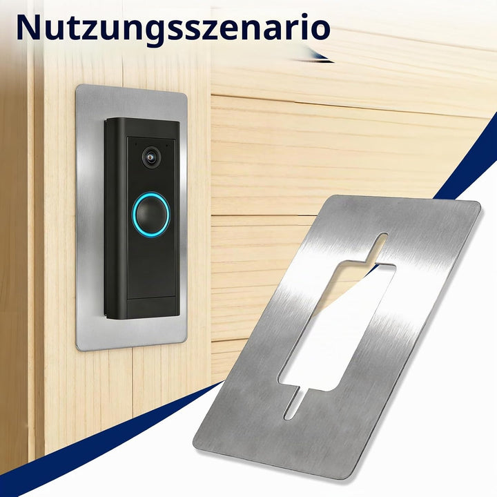 Blende Edelstahl für Ring Doorbell Wired - Wandplatte für Ring Video Türklingel Wired, Halterung Zub