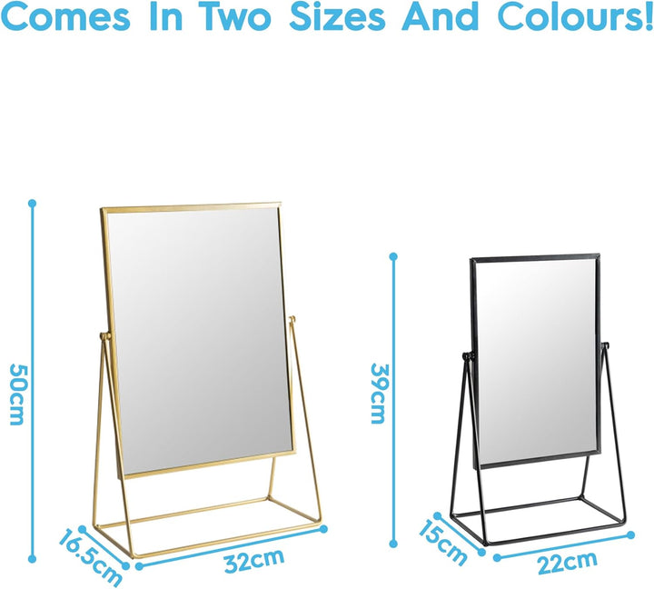 Harbour Housewares Rechteck Makeupspiegel - 32 X 50cm - Gold - Pack Von 2