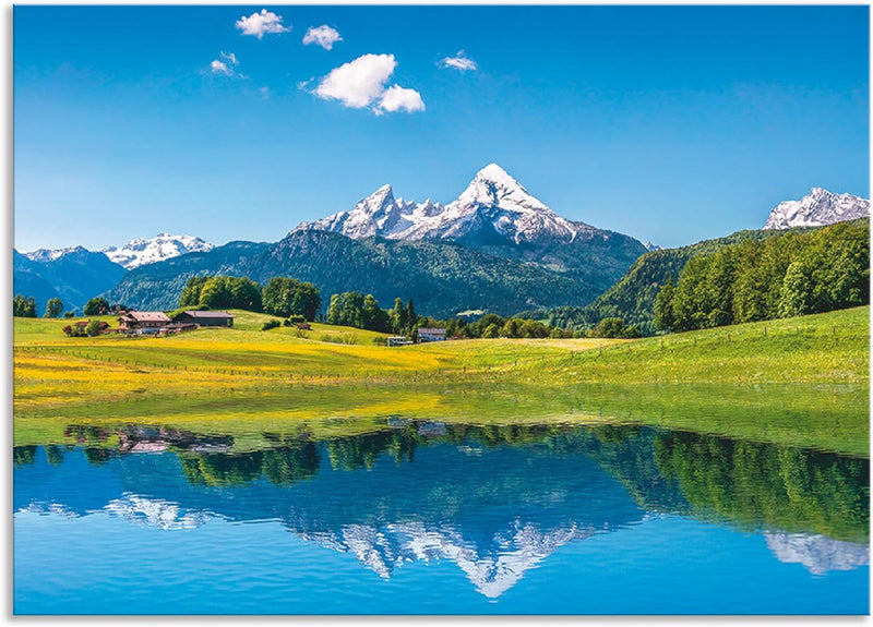 ARTland Spritzschutz Küche aus Alu für Herd Spüle 70x50 cm (BxH) Küchenrückwand mit Motiv Natur Land