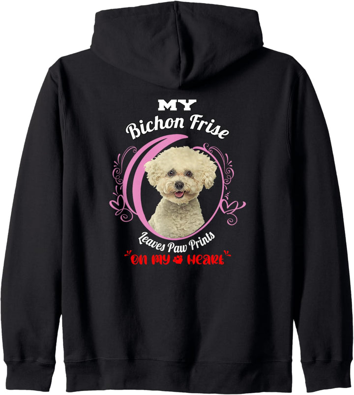 Bichon Frise Hundebesitzer Paw Prints Kapuzenjacke