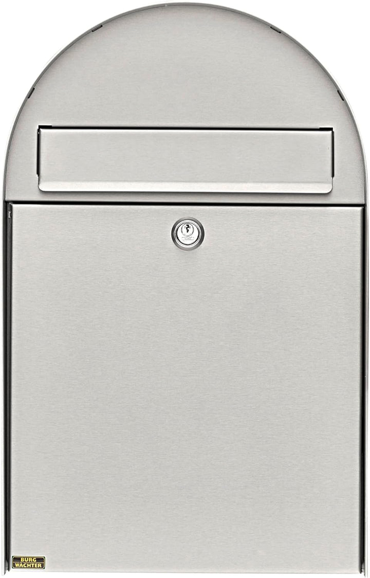 Burg-Wächter Briefkasten Edelstahl mit Öffnungsstopp, A4 Einwurf-Format, Rostfrei, Nordic 3680 Edels