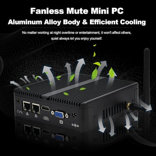 Super Kleiner PC Lüfterloser Mini-Computer Desktop-PC Celeron J4125, 8GB DDR4 RAM, 256GB SSD, Indust
