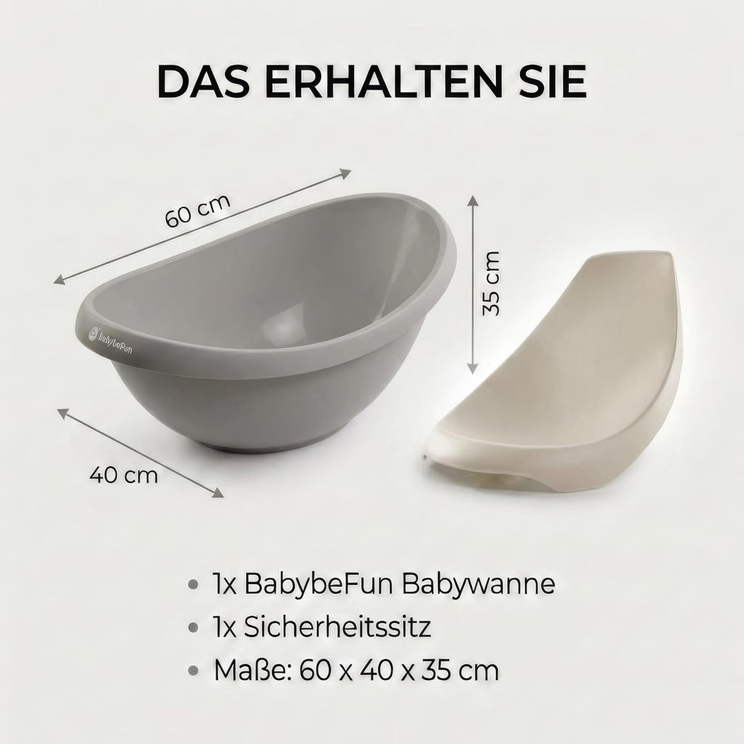 Baby Badewanne mit Badewanneneinsatz für Neugeborene - Testsieger - Rutschfeste Babybadewanne für Ba