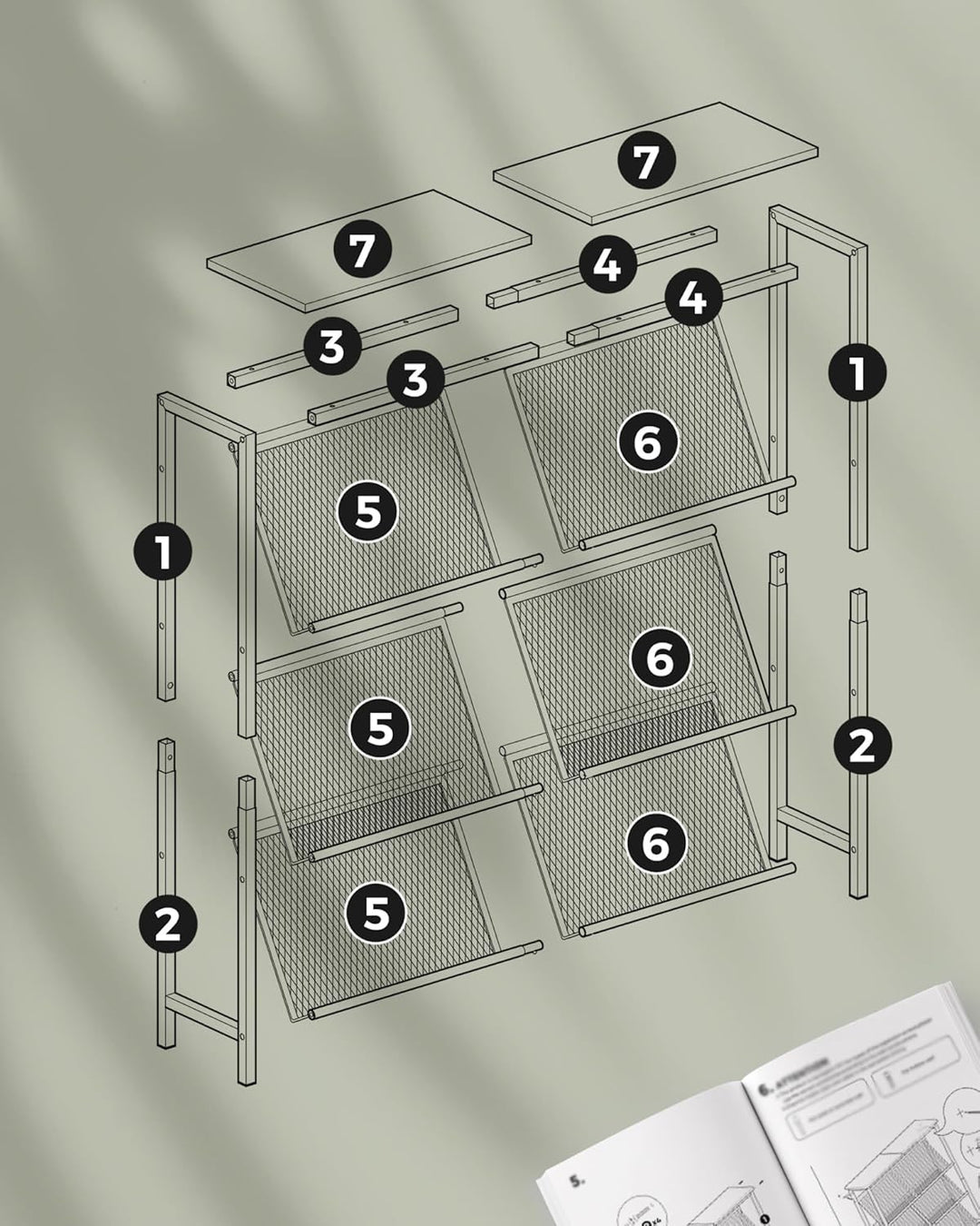Schuhregal, 4-stufige Schuhablage, Schuhschrank schmal, Schuhständer, Schuhaufbewahrung, Schuh-Organ