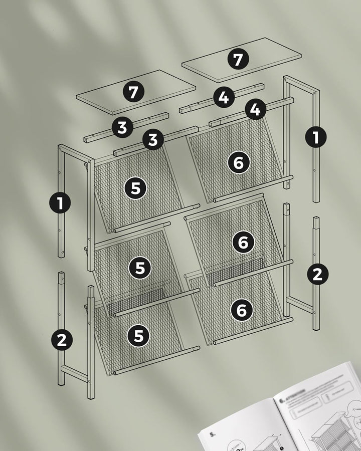 Schuhregal, 4-stufige Schuhablage, Schuhschrank schmal, Schuhständer, Schuhaufbewahrung, Schuh-Organ