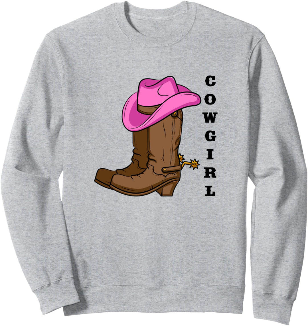 Cowgirl Stiefel Western Rodeo Hut Sporen Sweatshirt
