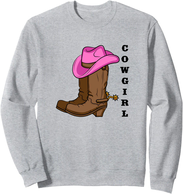 Cowgirl Stiefel Western Rodeo Hut Sporen Sweatshirt