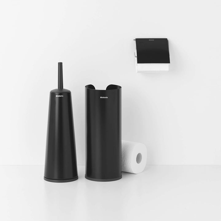 Brabantia Renew Collection WC-Garnitur, Stahl, Mattes Schwarz, Einheitsgrösse Matt Black, Matt Black
