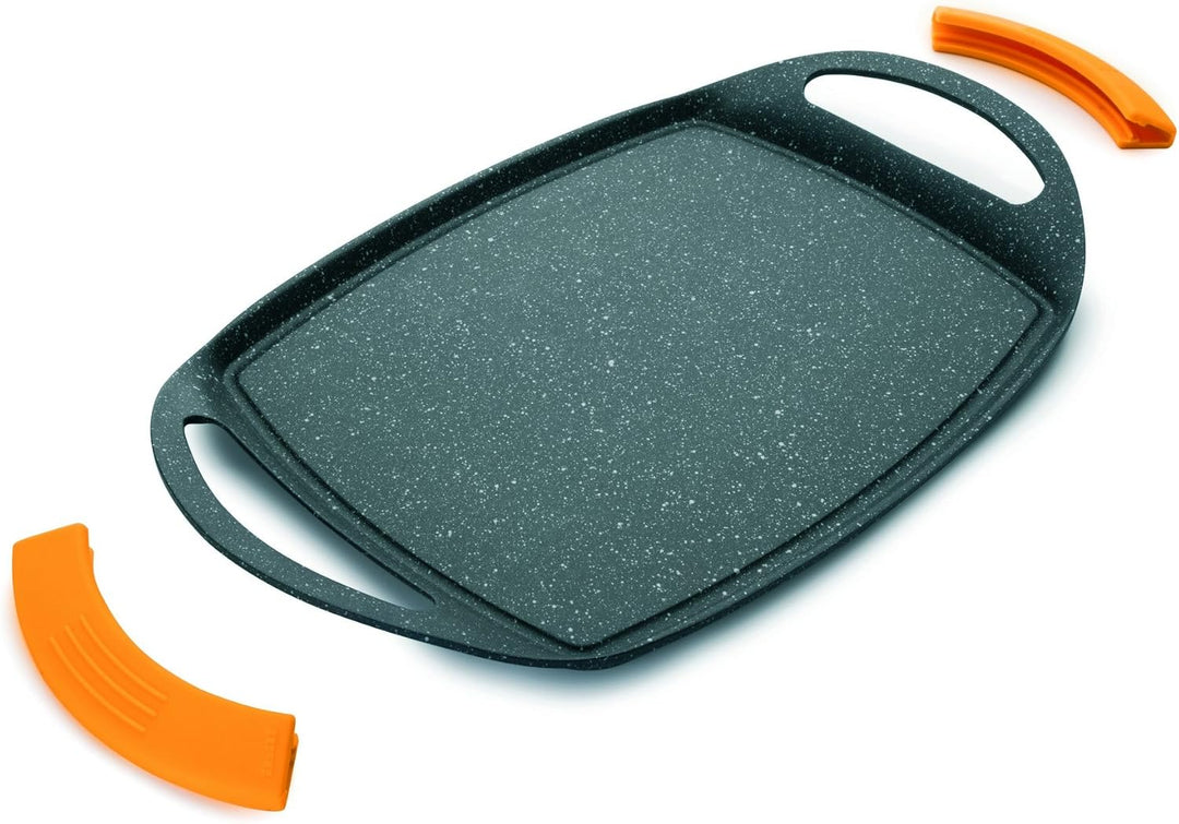 IBILI Grill PLANCHA Basic Stone 47X28,50 cm, Stainless Steel, schwarz/orange, 35 cm 47 x 29 cms, 47