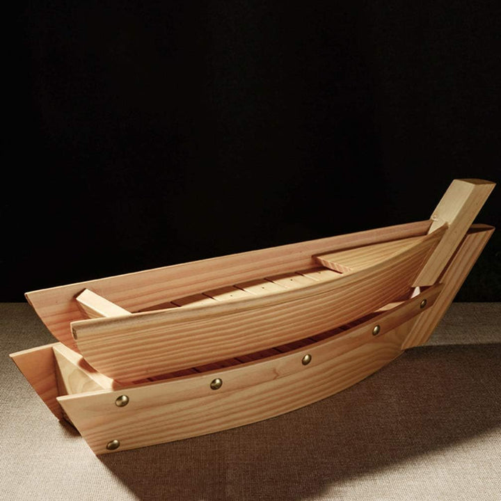 Housoutil Boot Geformtes Gericht Sashi-Platte Aus Holz Sushi-Boot-Platte Sushi-servierboot Japanisch