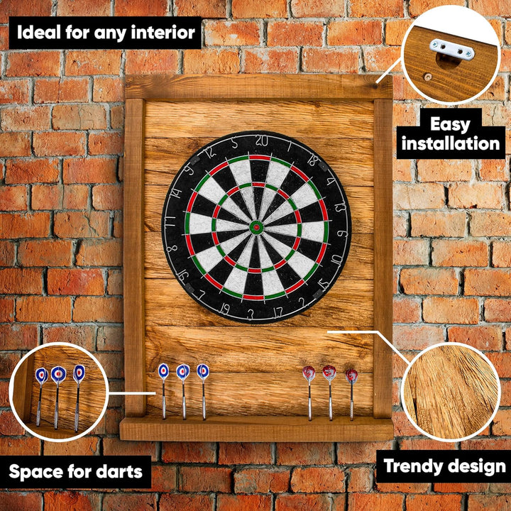 John Paddle Premium Dart Wandschutz Surround aus Holz im Loft Retro Vintage Stil Vintage Stil Brown,