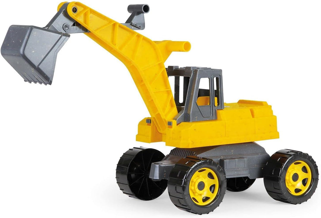 Lena 02217-Eco GIGA Trucks Aufsitz-Bagger, Starke Riesen Sandbagger ca. 70 cm, 360 Grad Schaufelbagg