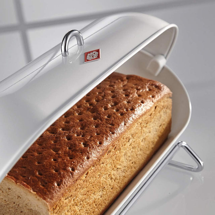 WESCO Brotkasten Breadboy mit klapperfreiem Schwenkdeckel in der Farbe schwarz, pulverbeschichtetes