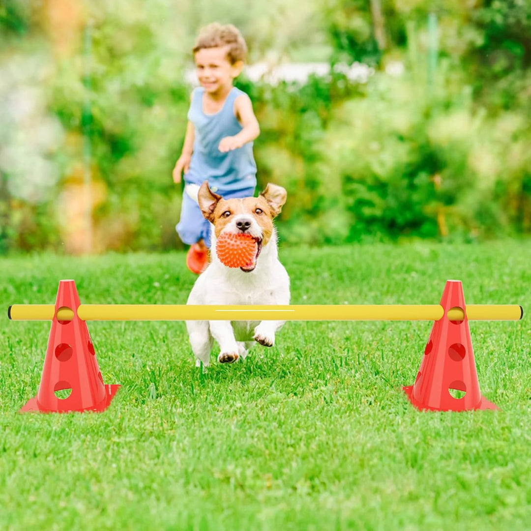 Froadp 6er Set Agility Sports Steckhürdenset Kegelhürden Hindernisse Koordinationstraining mit Rot 3