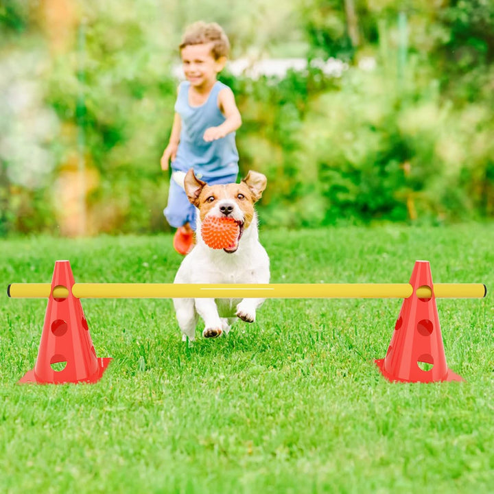 Froadp 6er Set Agility Sports Steckhürdenset Kegelhürden Hindernisse Koordinationstraining mit Rot 3
