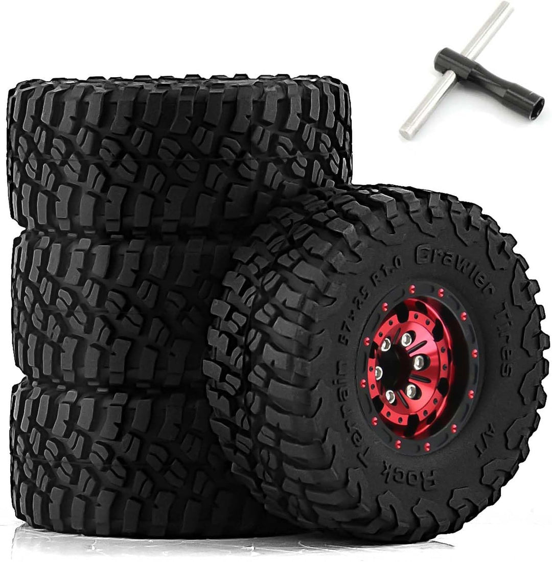 KEEDA 57mm RC Reifen und Räder, 1,0 Zoll Micro Beadlock Felge für 1/18 TRX4M 1/24 RC Crawler Car Axi