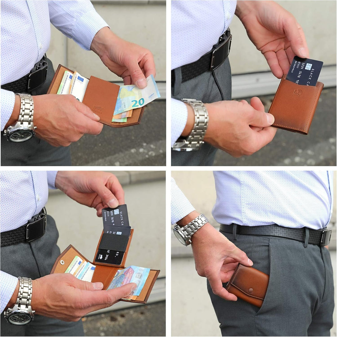 Solo Pelle® Leder I Slim Wallet ohne Münzfach I Geldbeutel mit RFID Schutz I Platz für mindestens 12