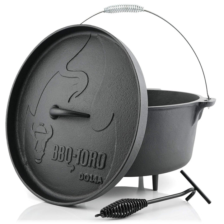 BBQ-Toro Dutch Oven Alpha Serie | 13,3 Liter (DO14A), Topf mit Füsse | bereits eingebrannt - preseas