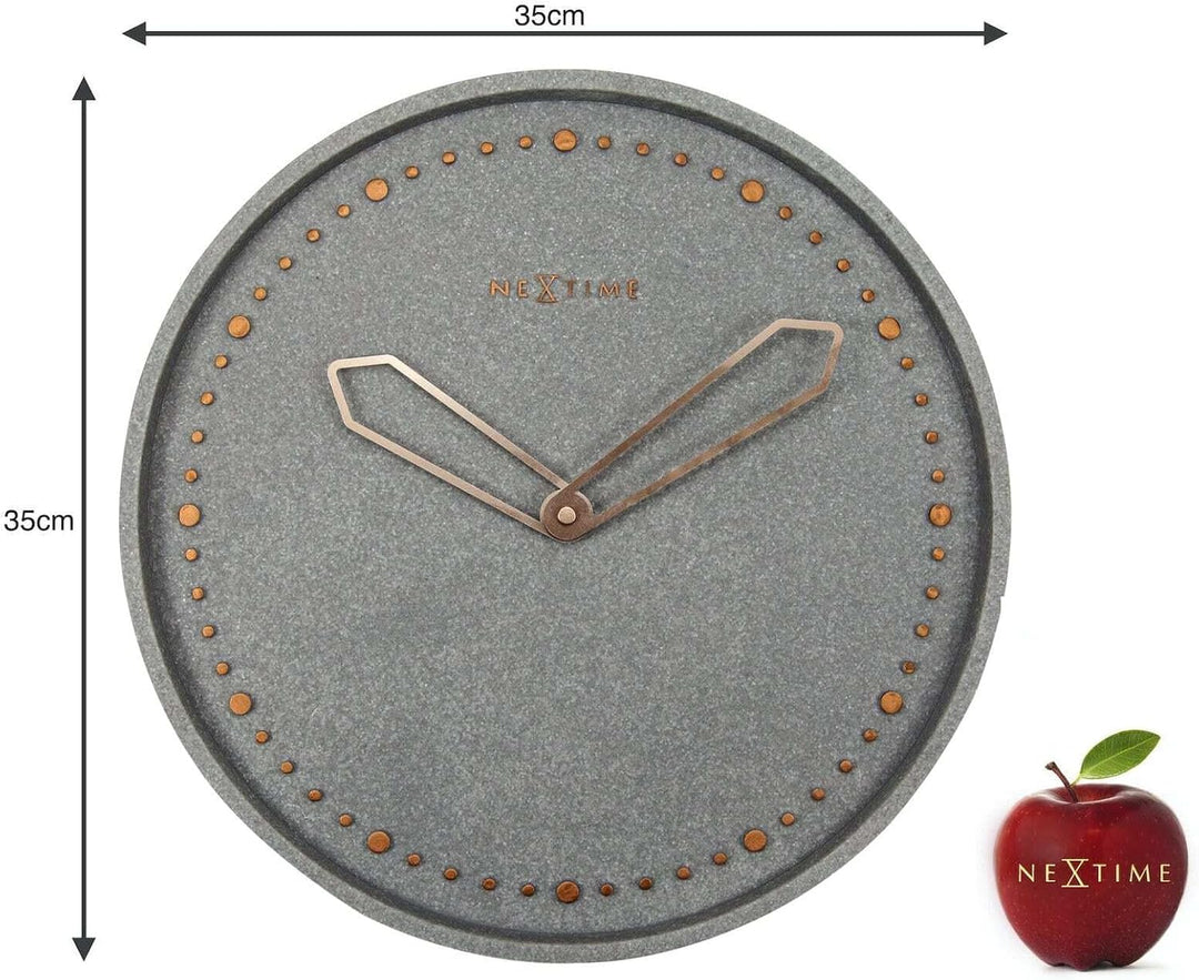 NeXtime Wanduhr "CROSS", lautlos, rund, Stein / Metall, schwarz ø 35 cm Ø 35 cm Schwarz, Ø 35 cm Sch