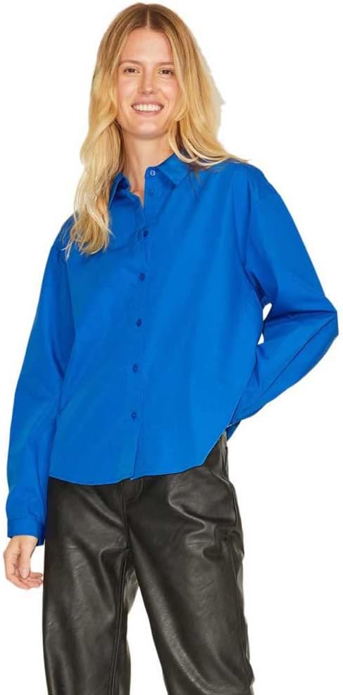 Damen Jxmission Ls Relax Shirt Noos Bluse, Blue Iolite