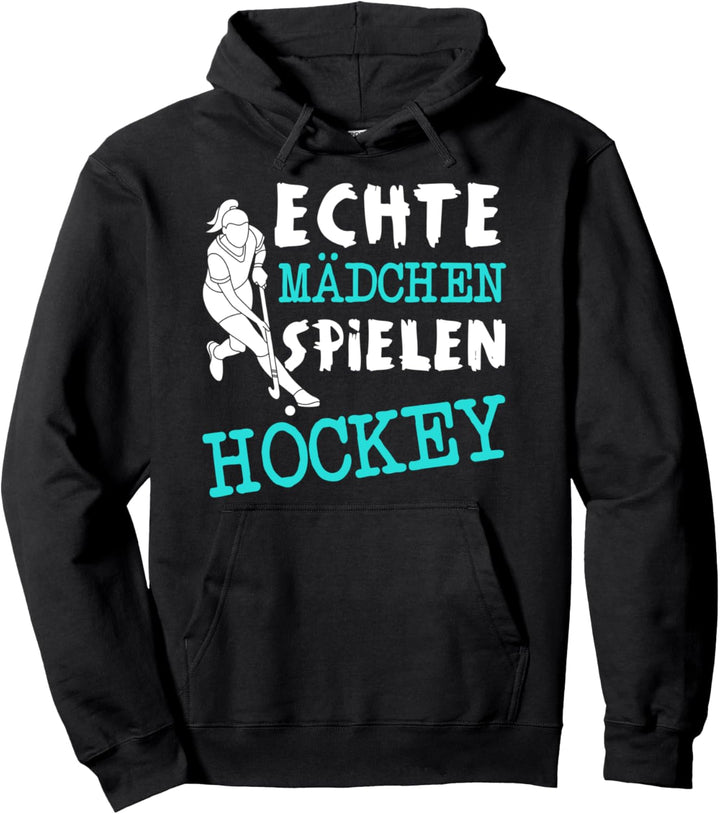 Echte Mädchen Spielen Hockey Feldhockey Hockeyspieler Sport Pullover Hoodie