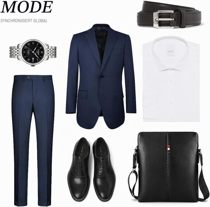 YumSur Herren Umhängetasche, Leder Messenger Handtasche Crossbody Tasche für Männer Geldbörse iPad T