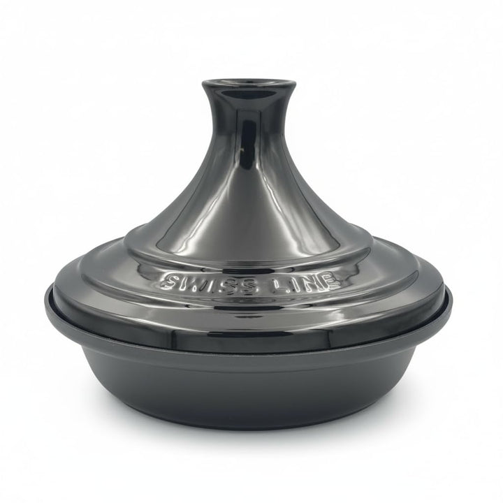 SWISS LINE Tajine 33 cm Induktion geeignet – Aluminium Schmortopf mit Keramikdeckel – Antihaft Marmo