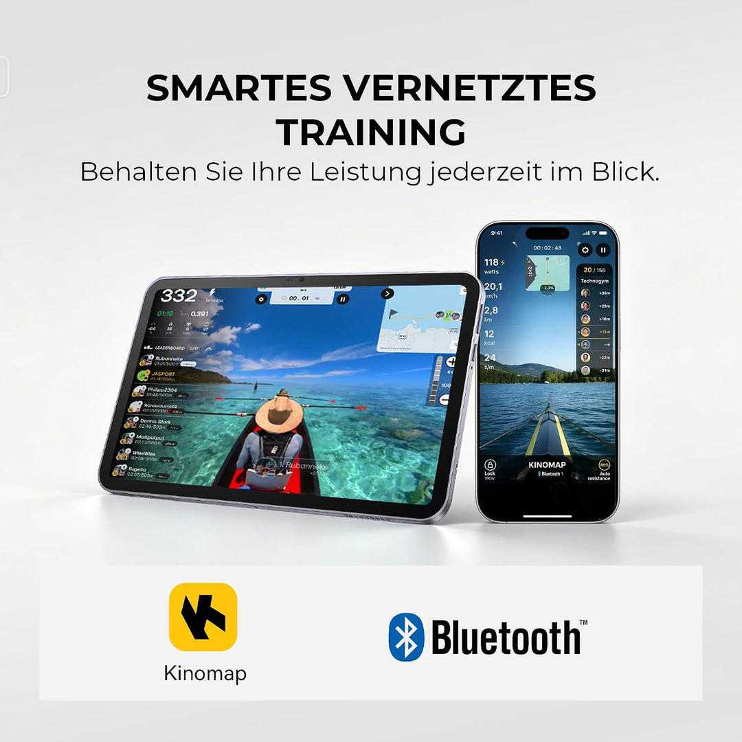 RE1 Wasser-Rudergerät klappbar mit 14-L-Wassertank für Zuhause | Kinomap-kompatibel, LCD-Display, st