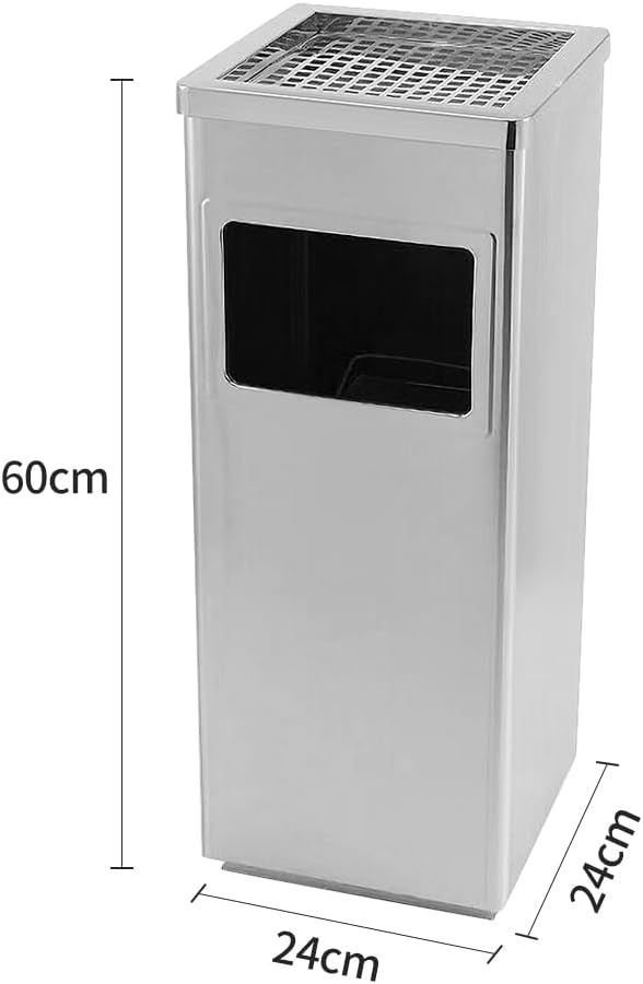 Runder Aschenbecher für den Aussenbereich, lackierter Edelstahl, 30L/35L/48L, abnehmbarer Büro-Mülle