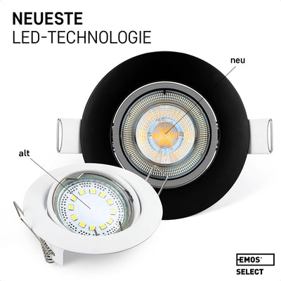 Emos LED Einbaustrahler 230V, 5W / 450lm, 50° schwenkbar, warmweiss 3000k | Einbaustrahler LED Spot