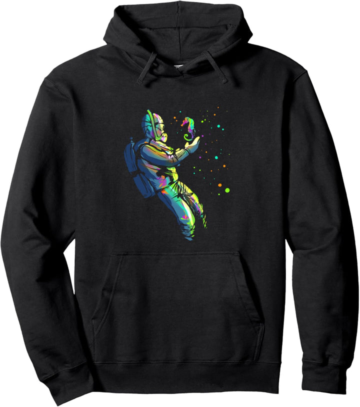 Taucher und Seepferdchen Geschenk Tauchurlaub Unterwasser Pullover Hoodie