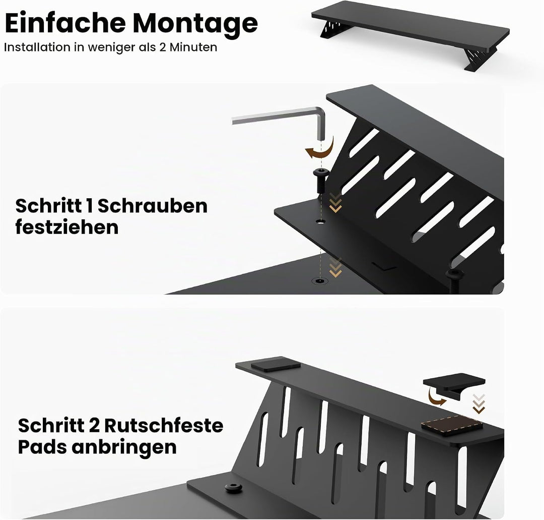 Fenge Dual Monitorständer mit Modernen Metallfüssen Multifunktionaler Bildschirmständer für Computer