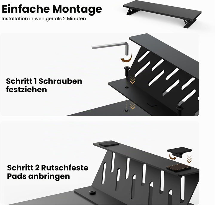 Fenge Dual Monitorständer mit Modernen Metallfüssen Multifunktionaler Bildschirmständer für Computer