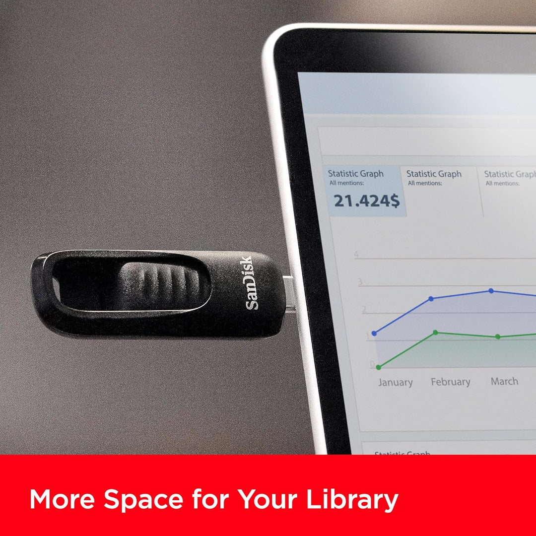 SanDisk Ultra® Slider USB-Type-C™-Laufwerk 256 GB (USB-Flash-Laufwerk, einziehbarer Anschluss, USB 3