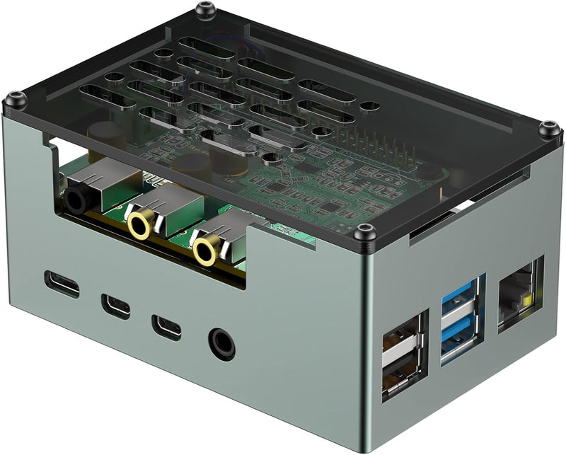 InnoMaker Aluminiumgehäuse für Raspberry Pi 4 mit 3510 PWM Lüfter, passiver Kühlkörper, Gehäuse aus