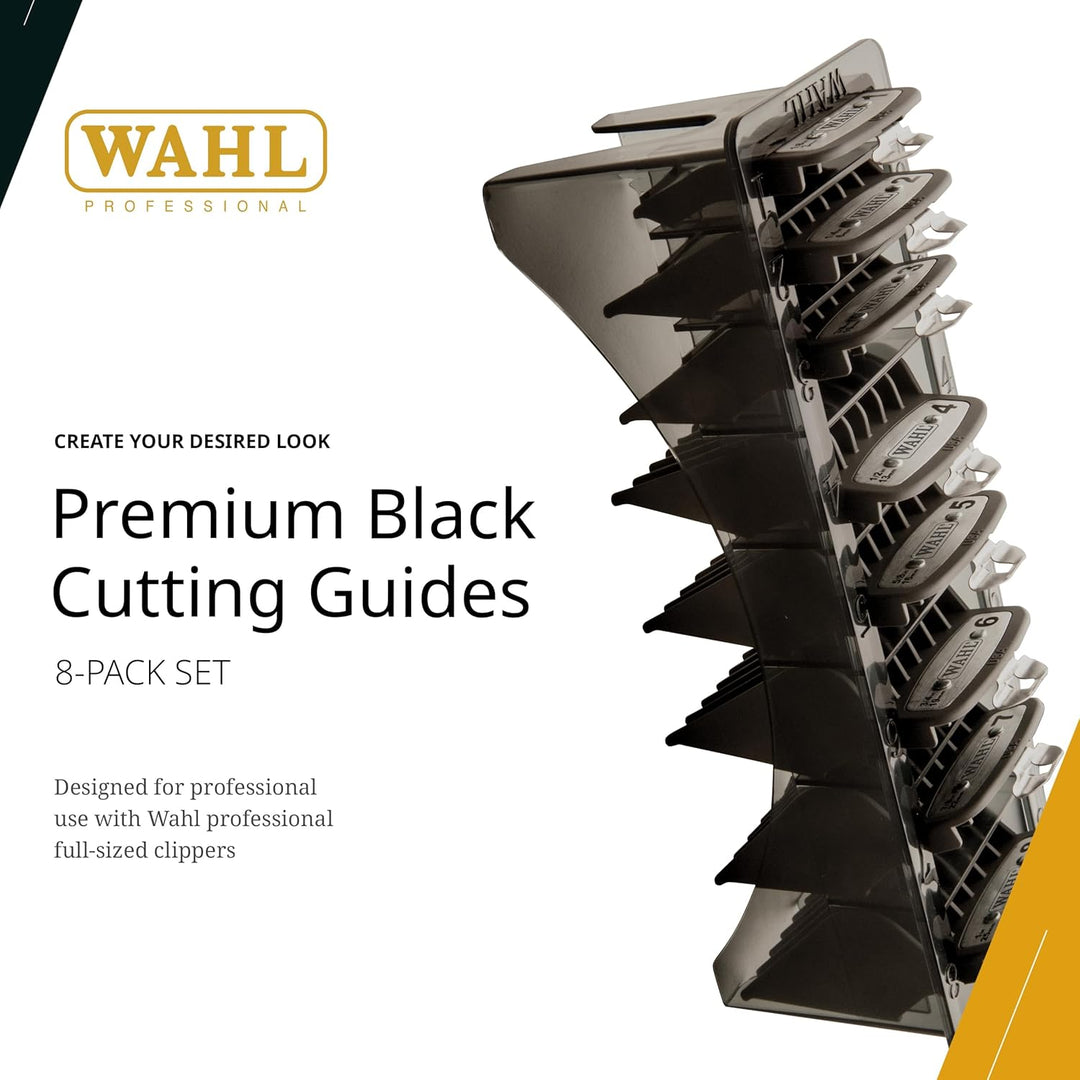 WAHL Premium Attachment Combs, #0.5-1.5, 1.5-4.5mm, Clipper-Führungskämme mit Metallclip, Aufsätzen,