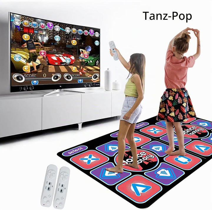 Tanzmatte 2-in-1 für TV und PC, doppelte Tanzmatte für Kinder und Erwachsene, interaktives D-Henkel-
