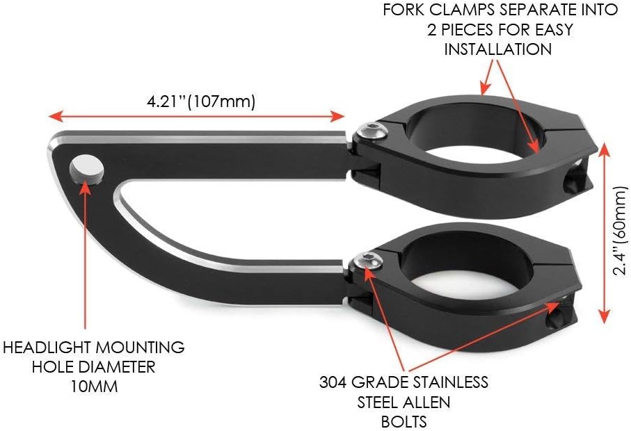42-43mm Scheinwerfer-Halter Gabel Klemmen Für Motorrad Trike CNC Legierung