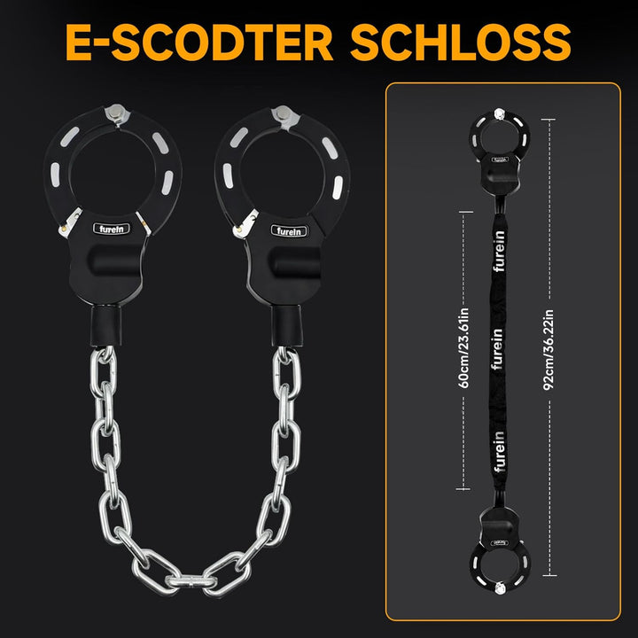 E Scooter Schloss,Handschellenschloss Diebstahlsicher,E Roller Schloss Hohe Sicherheit,Fahrradschlos